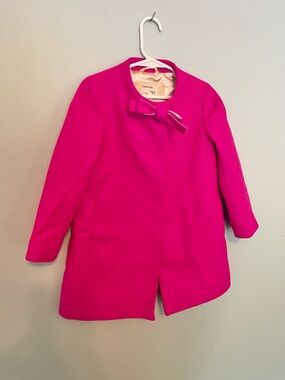 J. Crew Crewcuts bow hot pink coat girls 4 5